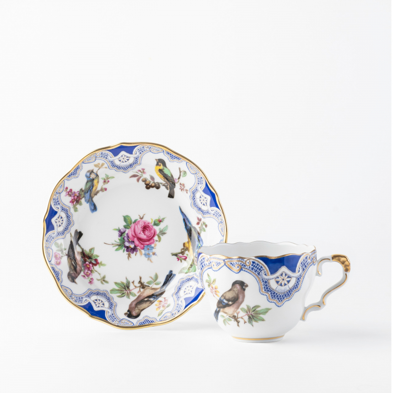 Кофейная пара серия Птицы кобальт, 0.21л