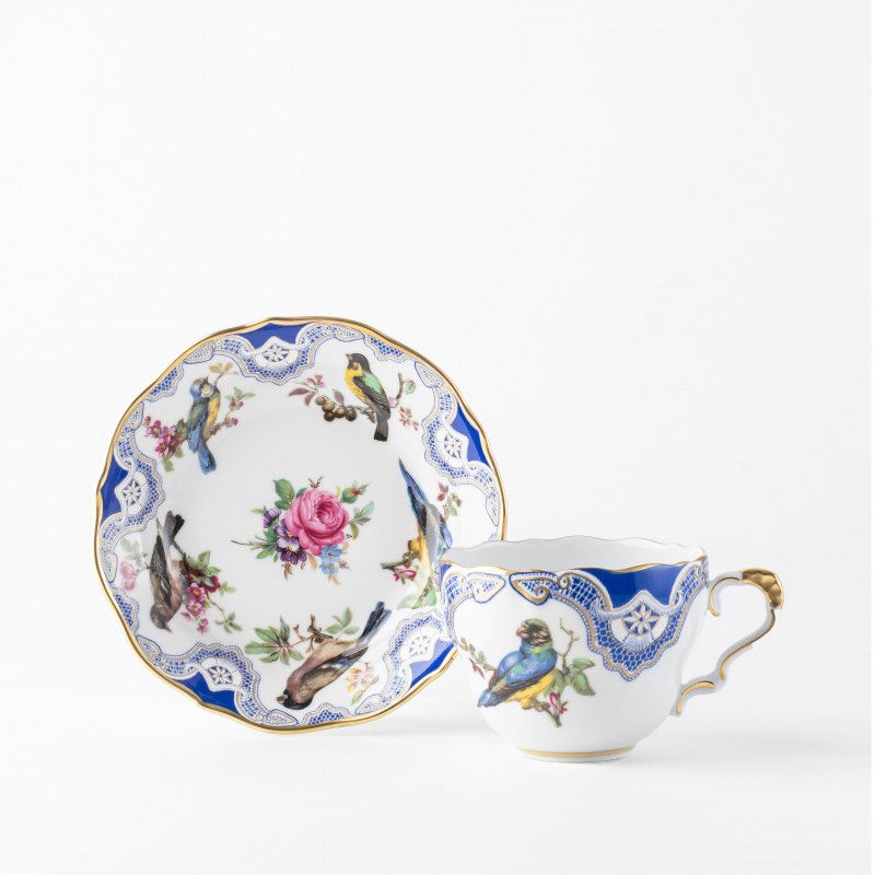 Кофейная пара серия Птицы кобальт, 0.21л