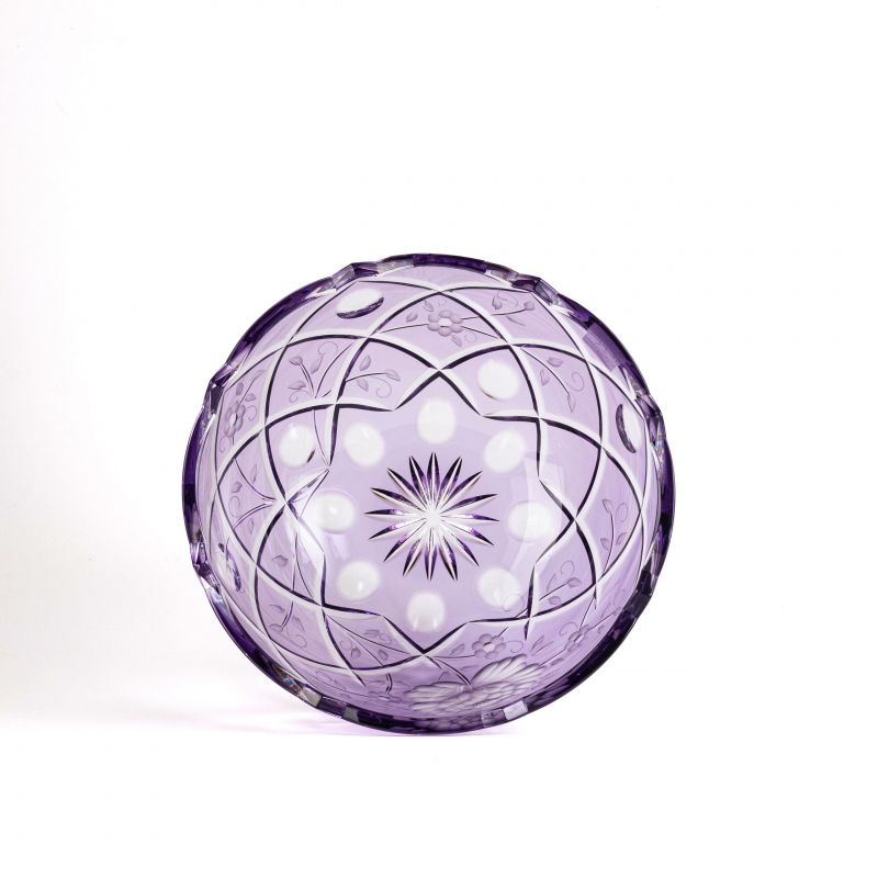 Хрустальная ваза для сервировки Sunrose Lavender 21 см.