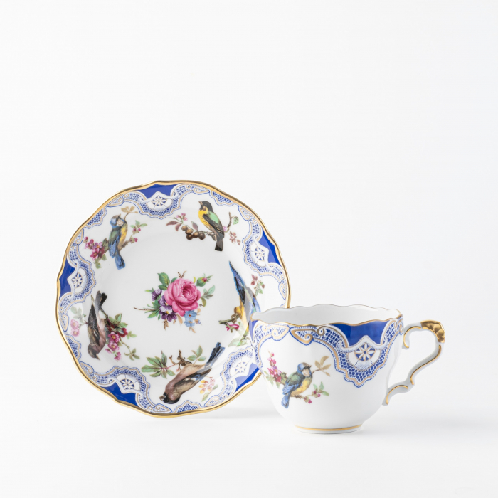 Кофейная пара серия Птицы кобальт, 0.21л