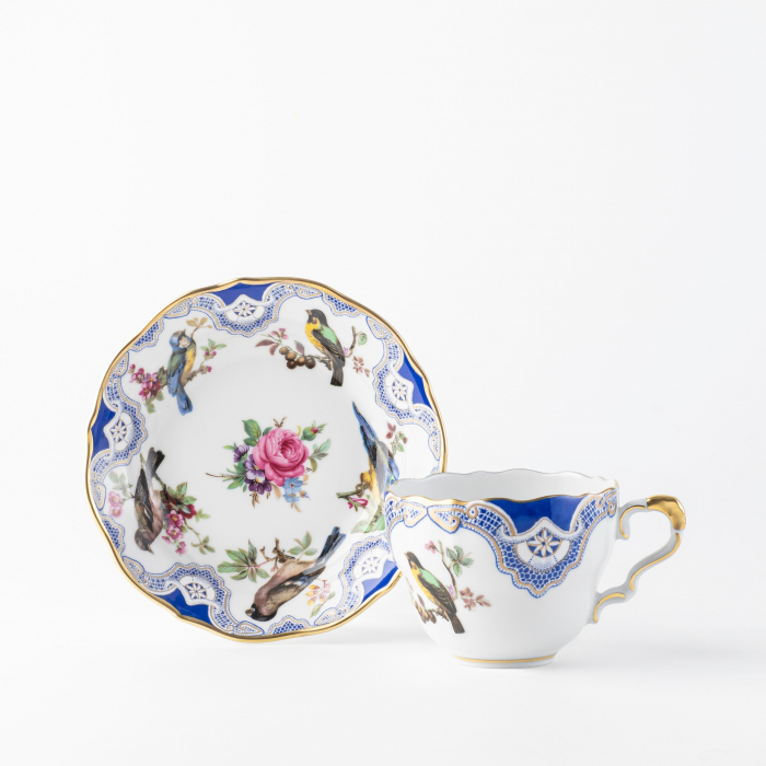 Кофейная пара серия Птицы кобальт, 0.21л