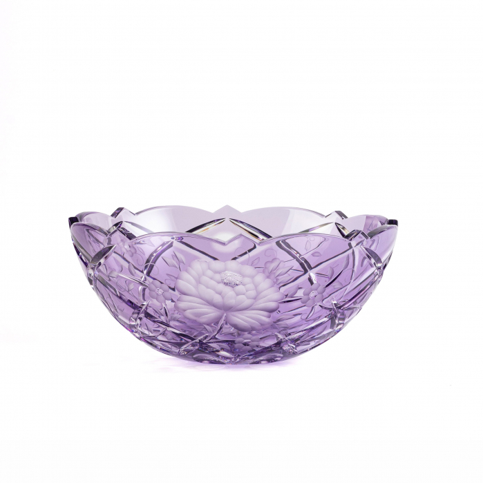 Хрустальная ваза для сервировки Sunrose Lavender 21 см.